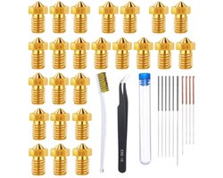 3D Printer Nozzle Set voor 1.75mm Filament - Compatibel met E3D-V6 en Prusa i3 MK3/MK3S, Ideaal voor Anycubic i3 Mega Pro en Chiron Printer