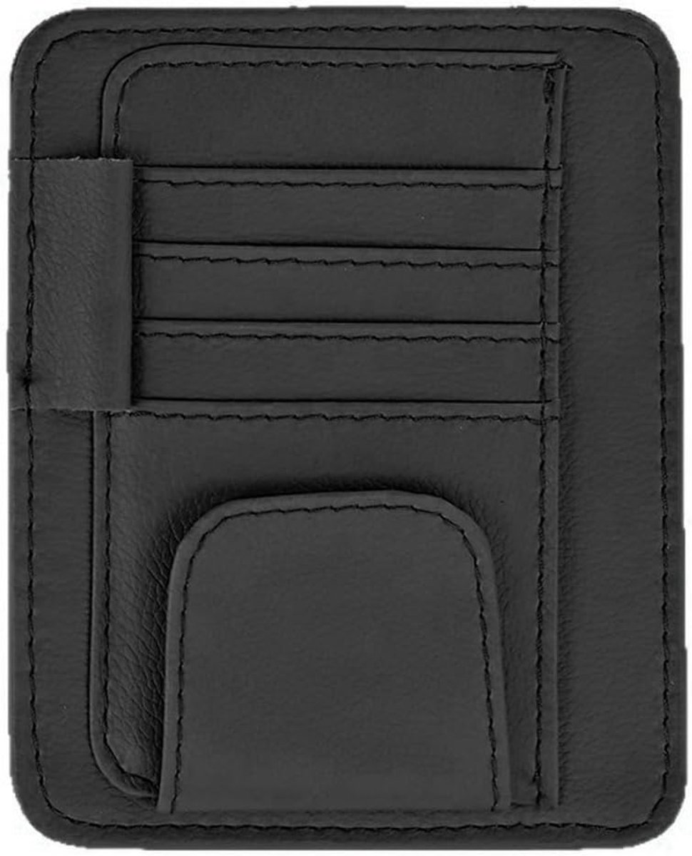 1 x universele brillenkoker voor in de auto, visitekaarthouder van leer, creditcardhouder, zonnebrillenetui, etui - ShopVlot
