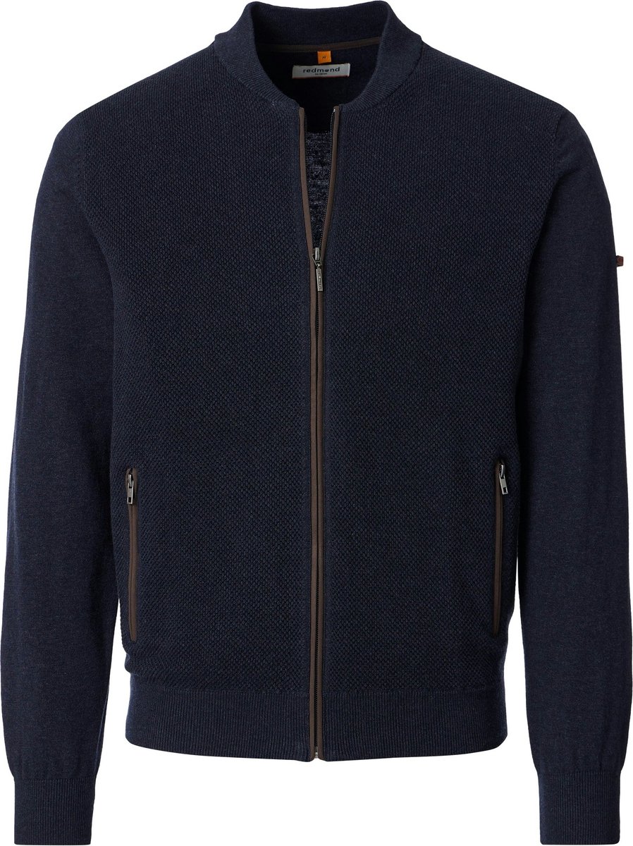 Redmond heren vest katoen - met rits - blauw-donkerblauw