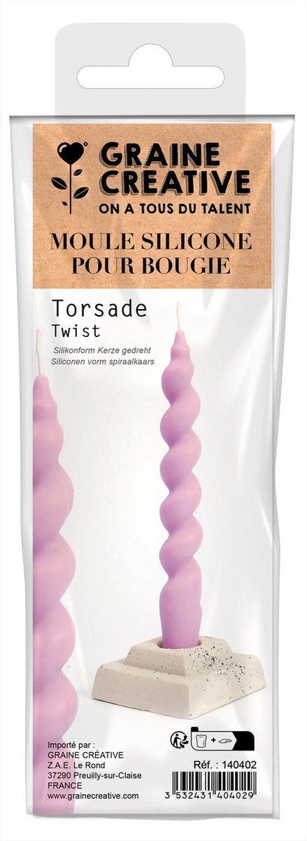 Graine Creative siliconen kaarsenmal Twister 17 cm kaarsen maken.