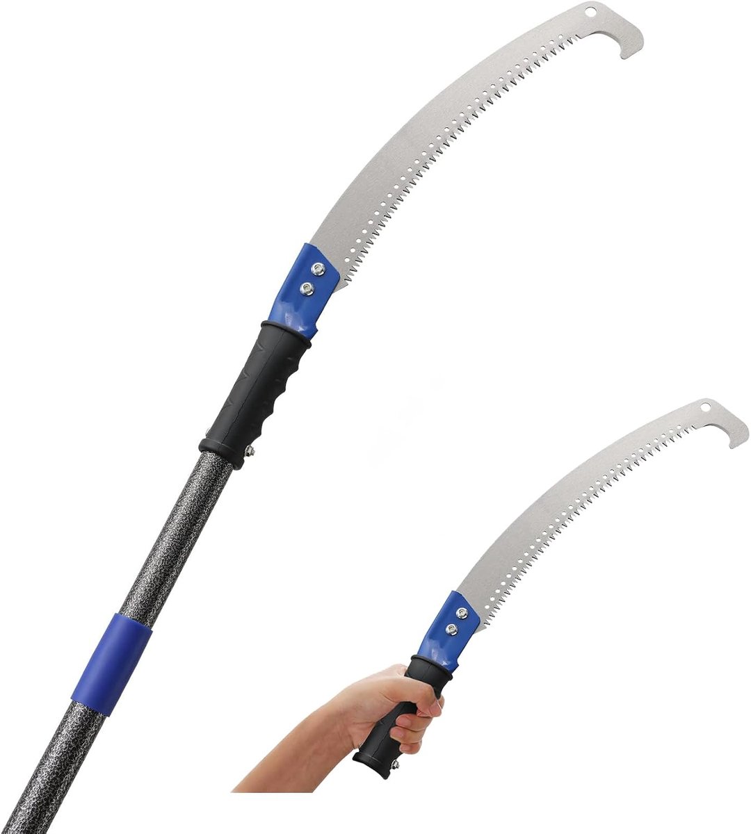 Snoeizaag, blauw, boomsnijder met groot bereik met scheermesje 4,3 m, geen ladder, taktrimmer, roestvrijstalen palen voor palmtuin, bosbouw, gazon, patio, tuin