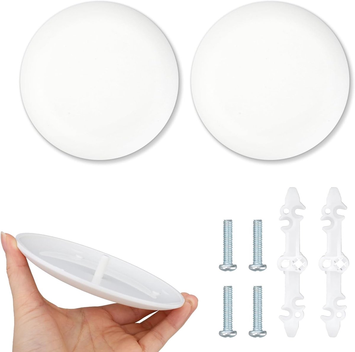 2 Stuks CP3540 Plafond Afdekplaat, Kunststof Ronde Afdekplaat Elektrische Doos voor Gaten Van 8,89 Tot 10,16cm Rookmelder Afdekking Afdekking Lampgat (Wit)