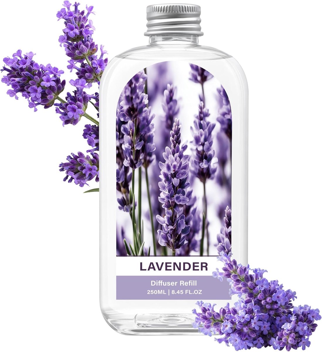 SnelShoppen - Luchtverfrisser Navulling Lavendel 250 ml - Diffusorvloeistof voor Woonkamer, Slaapkamer, Badkamer - Langdurige Geur, Compatibel met Div