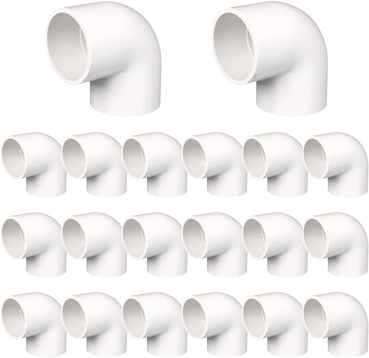 SnelShoppen - 20 Pcs PVC Pipe Fitting Elbow Coupling Connector 25mm voor Zwembad, Badkamer, Keuken, Laboratorium, Plantcultivatie - Flexibel en Duurza