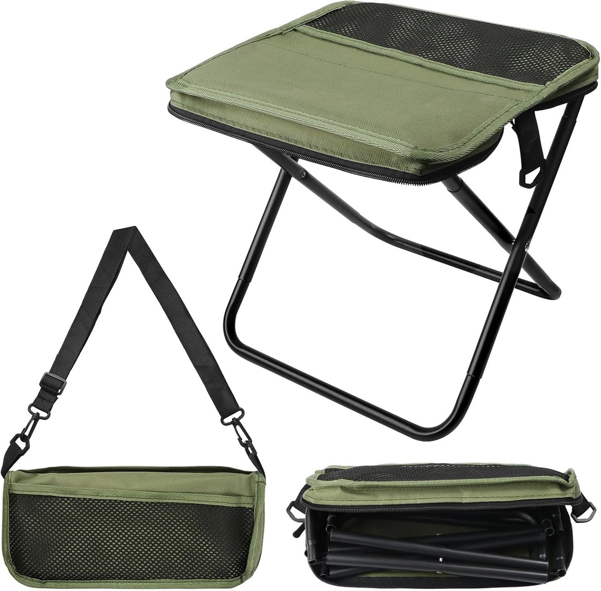 SnelShoppen - Opvouwbare Campingstoel - Lichtgewicht Vouwstoel voor Buiten, Perfect voor Tuin, Kamperen, Wandelen, Vissen - Draagbare Rugzakstoel met