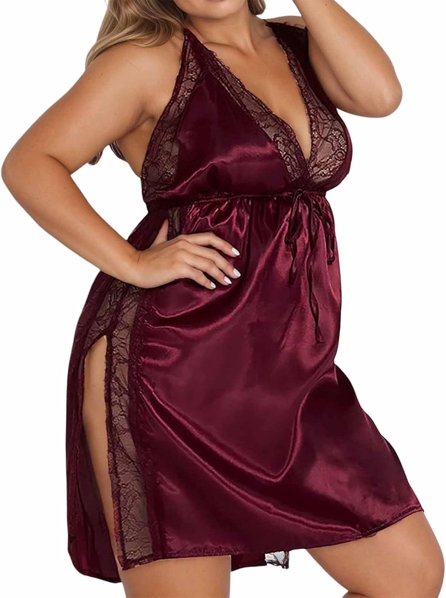 Dameslingerie, kant, babydoll, nachtkleding, babydoll, pyjamaset, satijn, tule, A490
