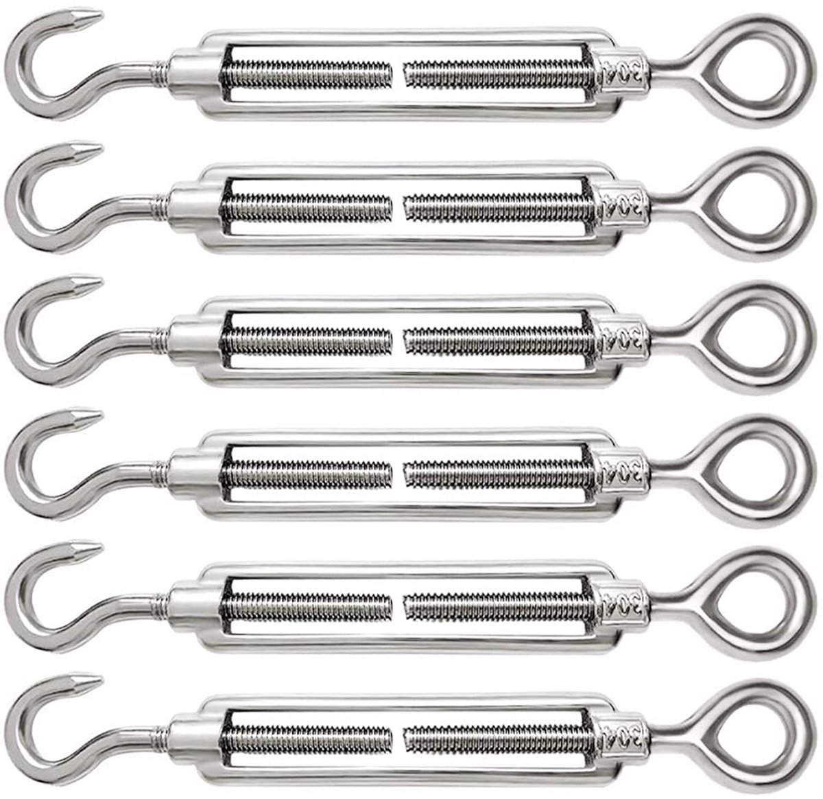 6 stuks M6 kabelspanners roestvrij staal 304 spanslot draadspanner verstelbare spanslot haken en ogen voor kabel kabelspanner accessoires