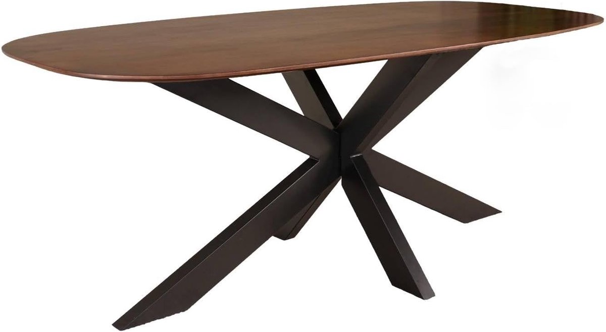 Eettafel deens ovaal mangohout 240cm Austin bruin ovale tafel duurzaam mango eetkamertafel