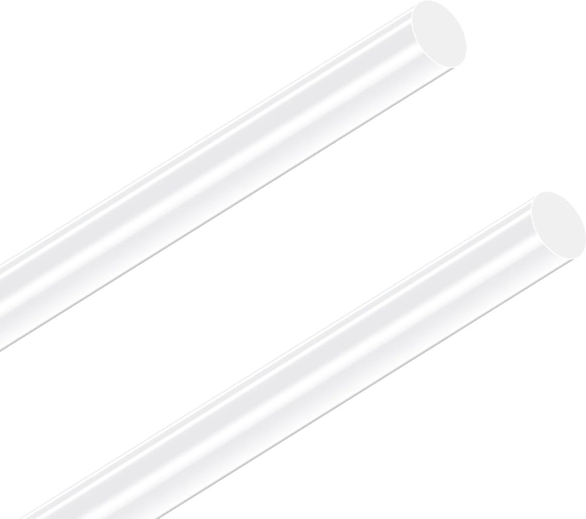 22 mm x 250 mm lange acryl kunststof ronde staaf voor doe-het-zelf knutselprojecten modelbouw (2 stuks)