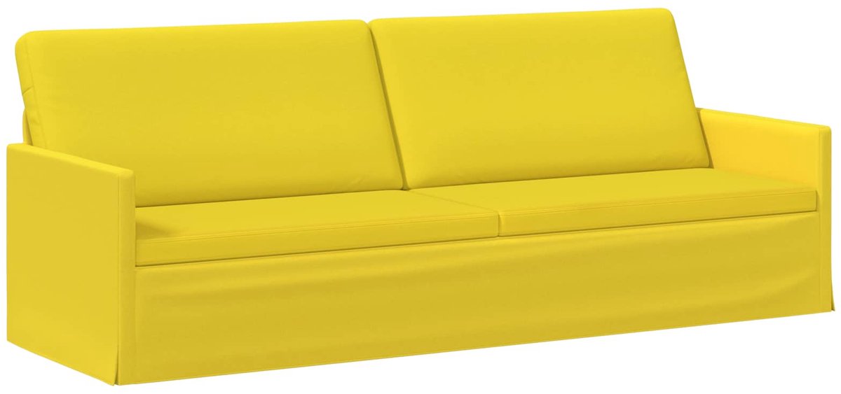 vidaXL 3-zits - sofa - Licht - Geel - 220 - x - 81 - x - 82 - cm - Stof Lichtgeel