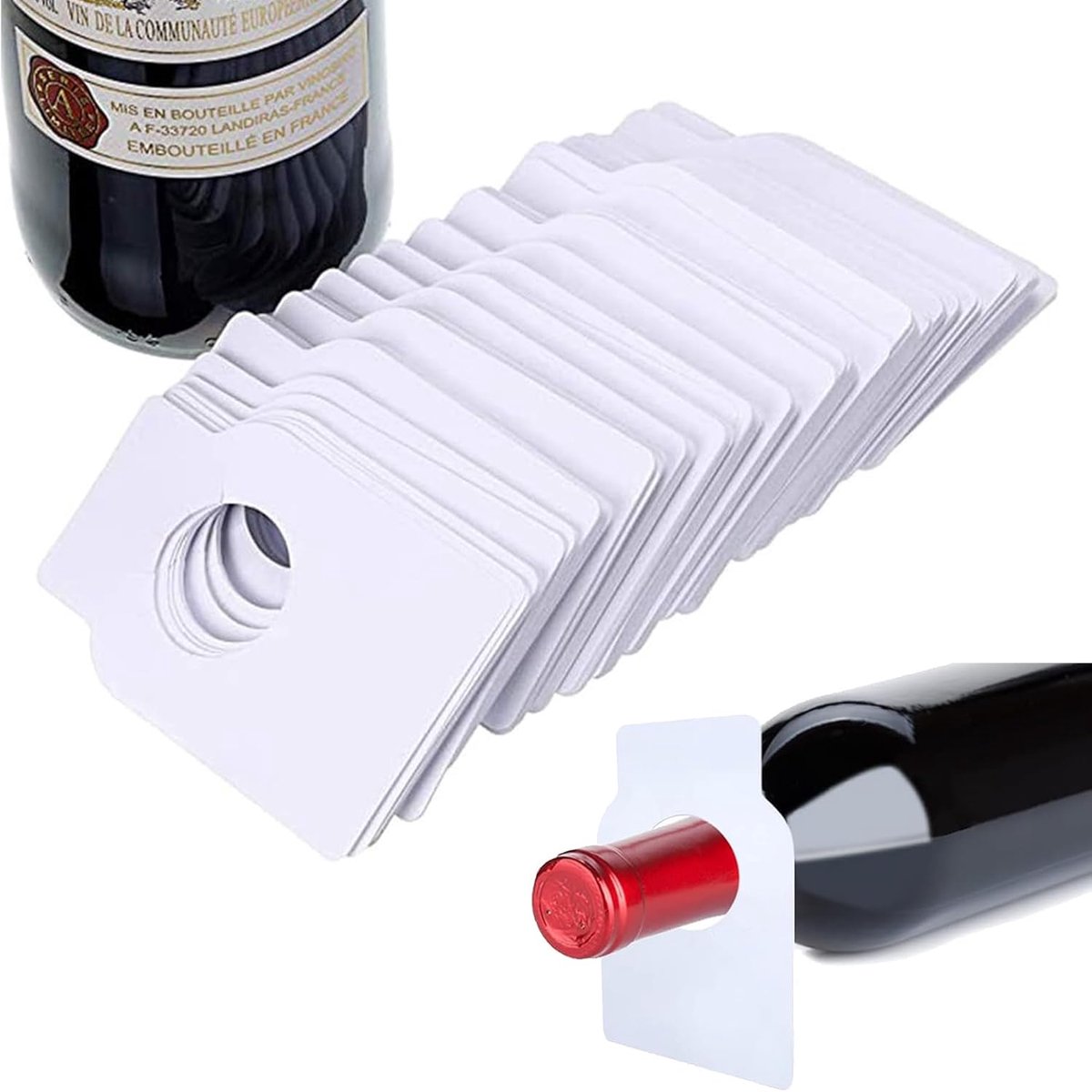 Wijnfleslabels 100 Stuks - PVC Materiaal - Waterproof - Voor Markering en Herinnering - ShopVlot