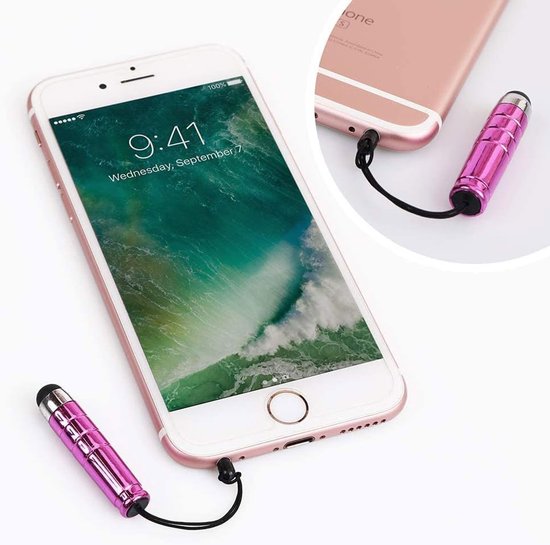 Touchpen stylus pen, universele draagbare stylus pen stylus pen touch pen met 3,5 mm jack, stijlvolle zachte kop waterdichte korte stylus voor smartphone tablet Android-apparaat, lichtblauw — afbeelding 3