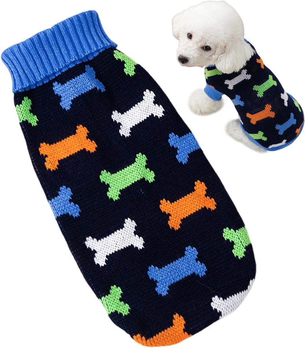 1 stuk gebreide trui voor puppy's, bottenpatroon, zacht gebreid vest, warme winterkleding voor huisdieren, huisdierbenodigdheden