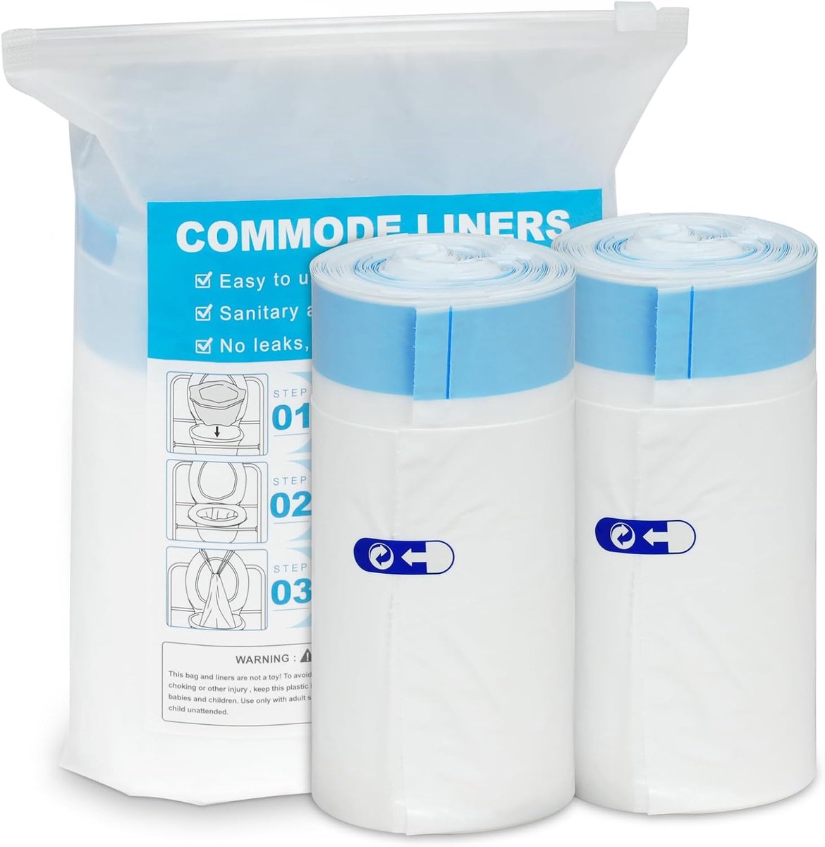 SnelShoppen - 40 Stuks Disposable Toiletzakken - Universele Bed Toilet Liner met Trekkoord - Gemakkelijk Afvalbeheer voor Camping, Feest, en Thuisgebr