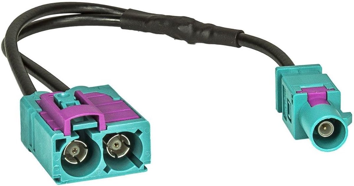 Antenneadapter Double Fakra (F) - Fakra (M) Plug - 15 cm lengte - Geschikt voor Audi en VW - ShopVlot