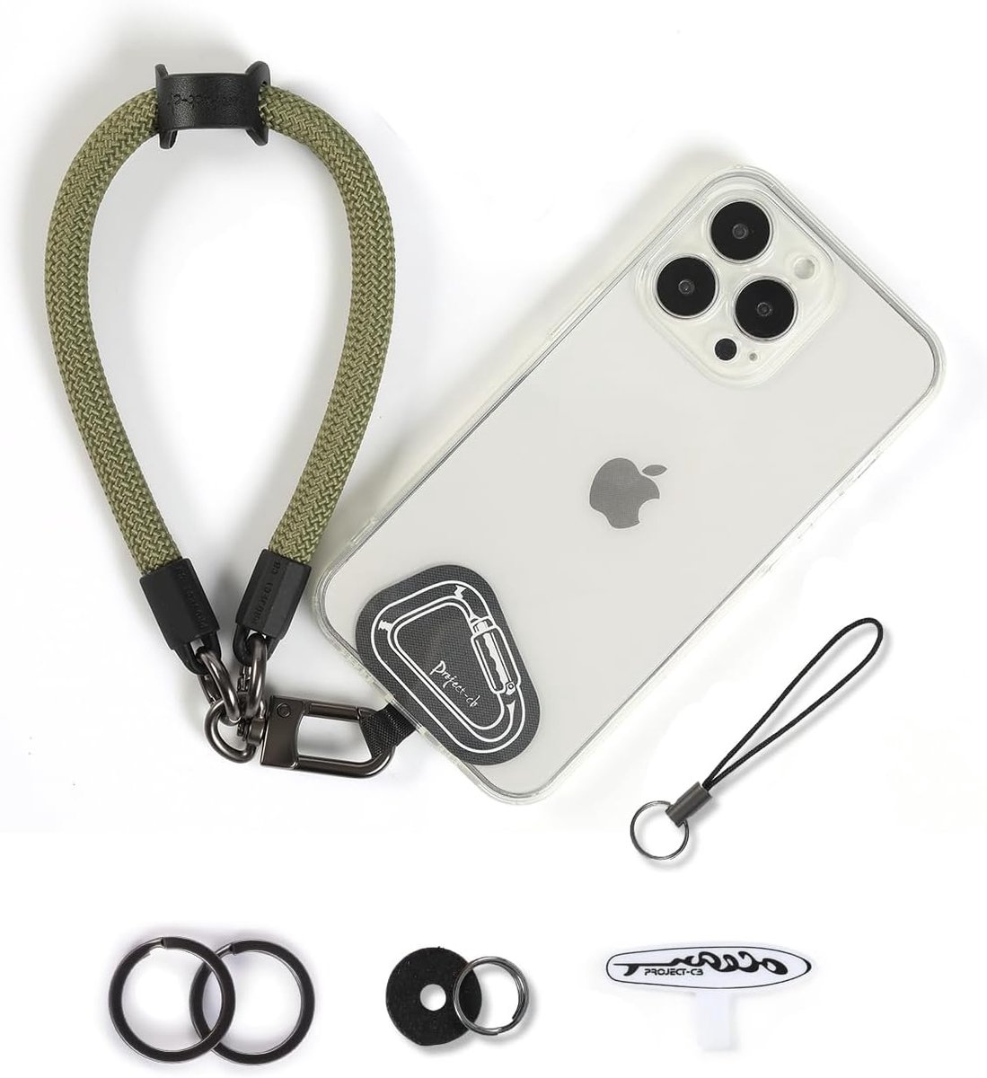 Mobiel houder met polsband - hand wrist strap - 2 tether pads - veilig en praktisch - ShopVlot