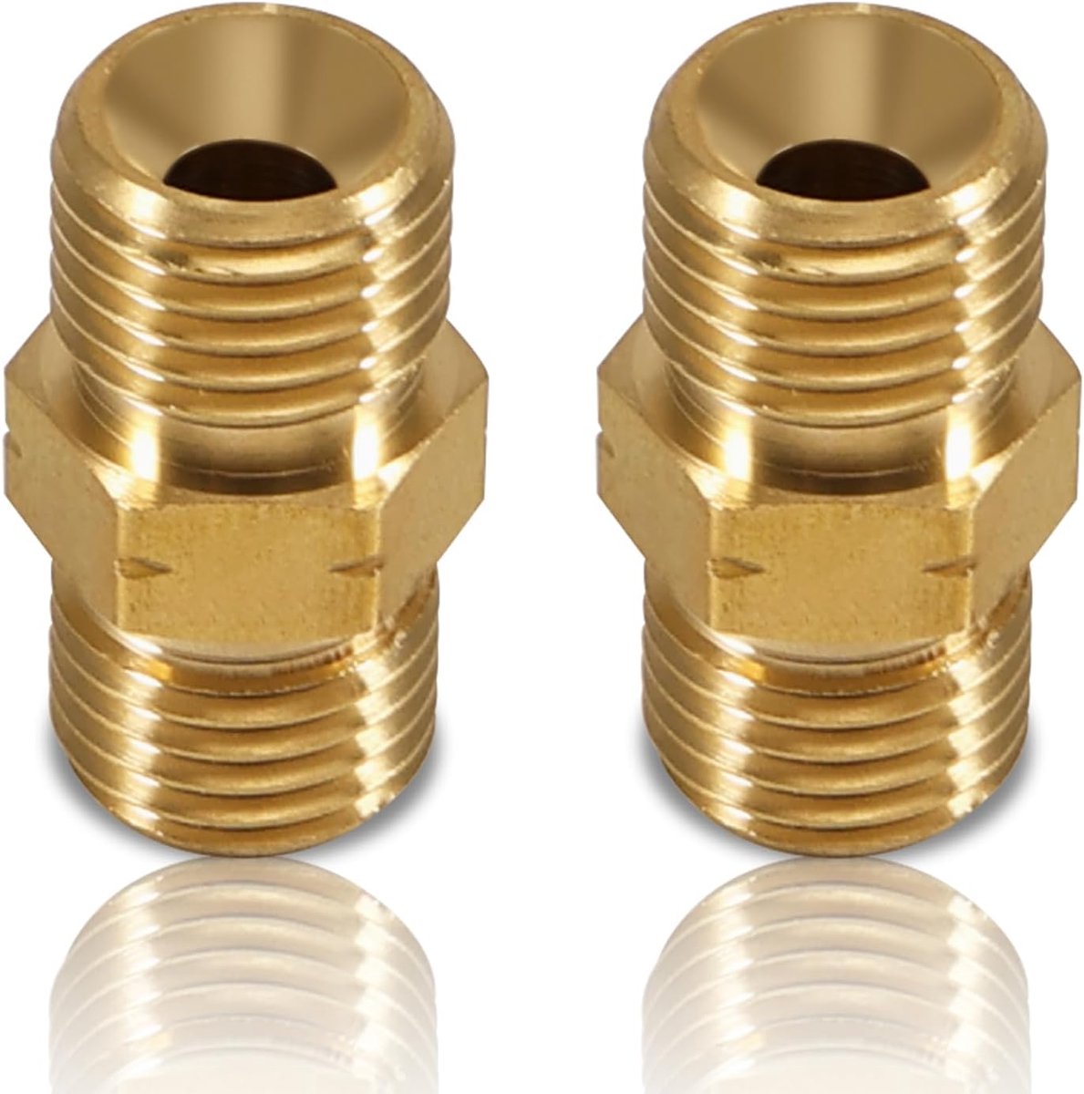 2pcs Brass Gas Hose Connector Double Nipple 3/8 Inch LH, DN10 Left Threaded Double Nipple Coupling Propane Acetylene - ShopVlot