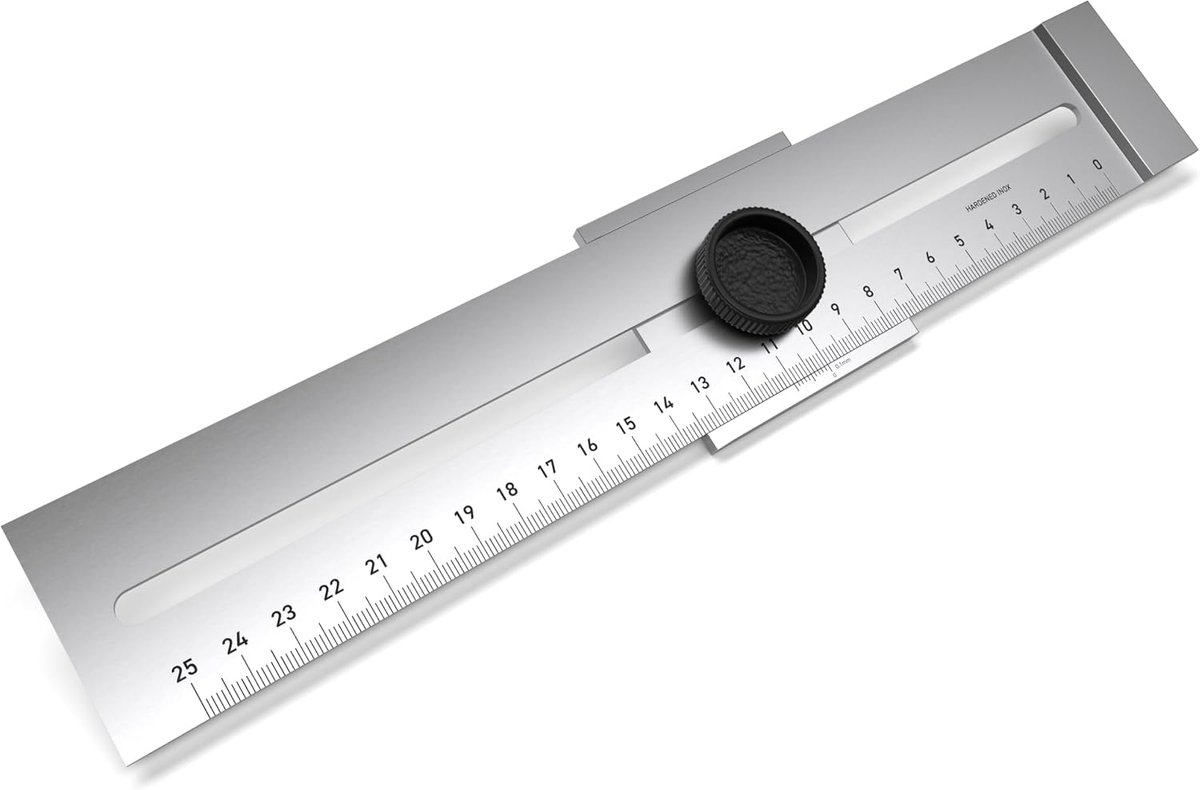BAUHELD® Measuring rod Metal 250 mm [mm distribution] - Belt tool stainless made of chrome-plated steel - ShopVlot