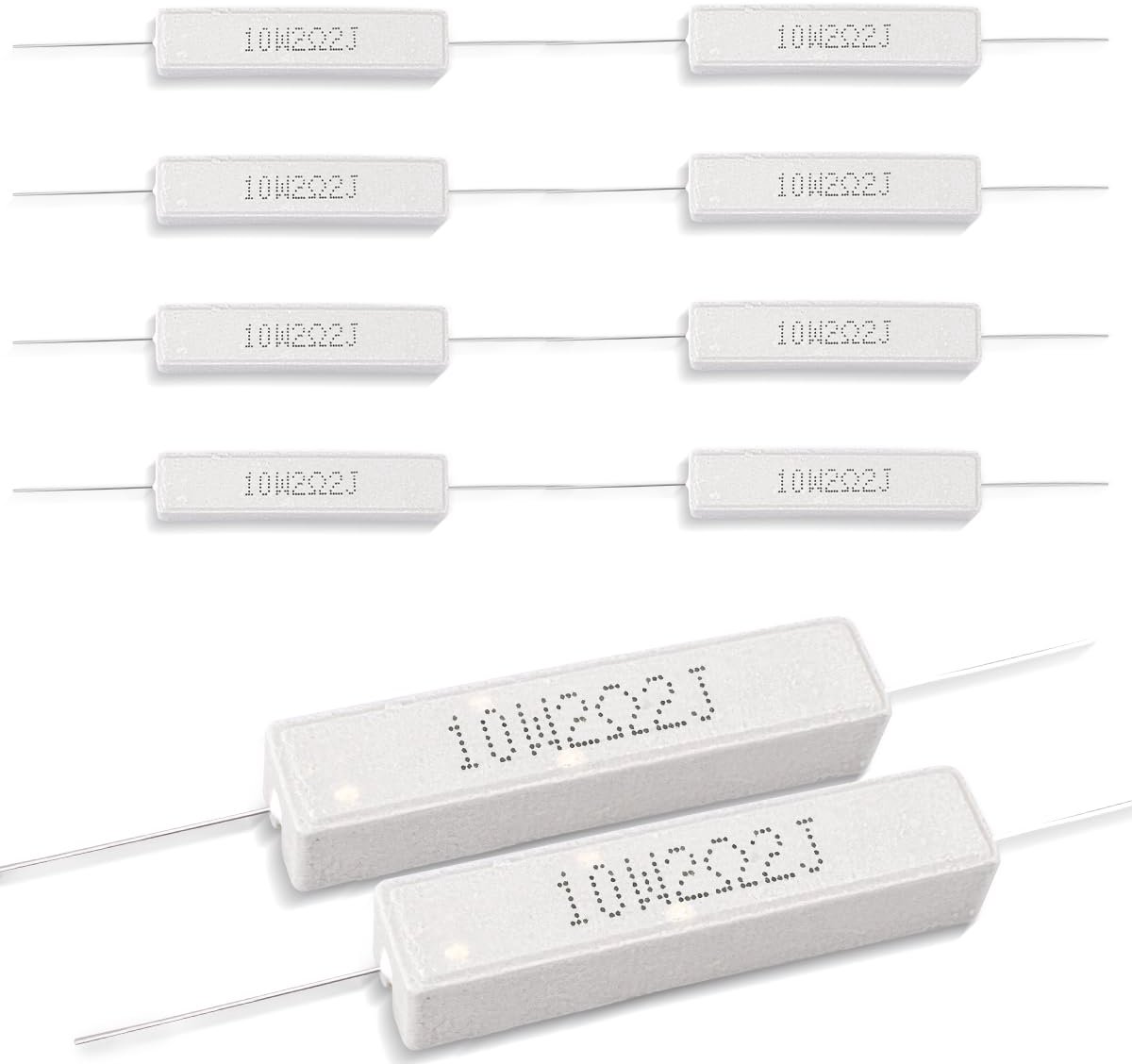 10 Pcs 10W 5% Tolerance 2.2 ohm Ceramic Cement Resistor For DIY Project And Experiments - ShopVlot