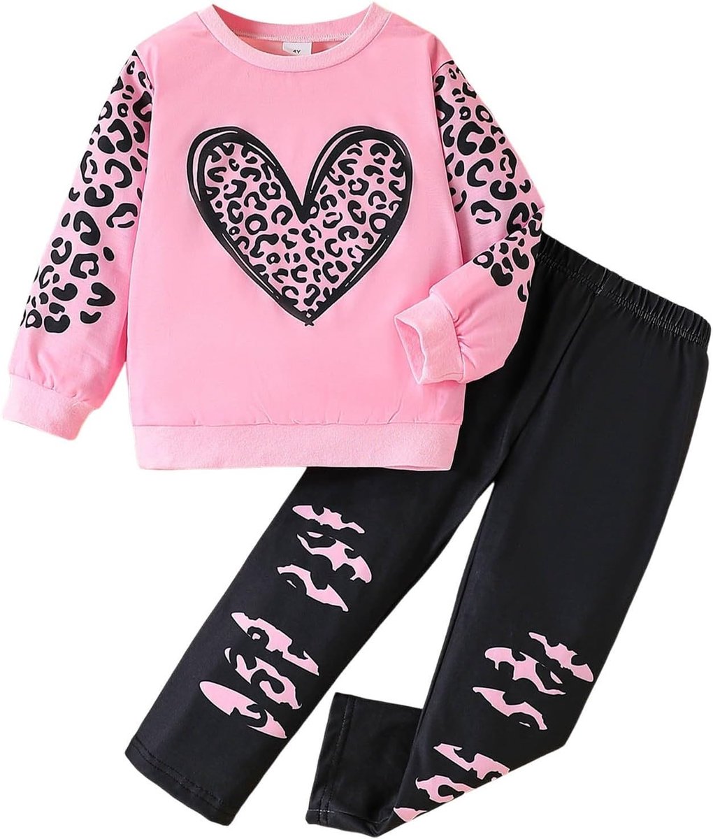 2-delige set voor meisjes, zomerkleding, katoen, top met brede bandjes en vloeiende shorts, bladpatroon, jungle-look, voor vakantie, zomer, A130