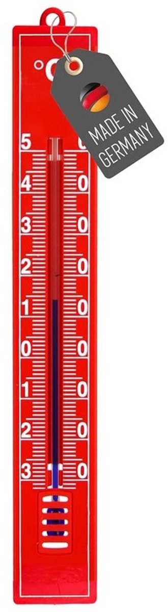 Buitenthermometer -30 °C tot +50 °C, analoog en weerbestendig, 17 cm, kunststof, ideaal voor binnen en buiten gebruik