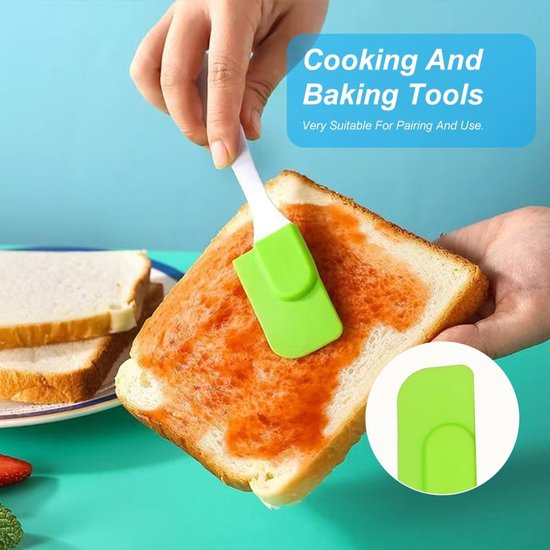 Bakspatel, 2 Stuks Deegschrapers, Siliconen Spatels, Taartcrème Lepel, Gebruikt voor Koken, Bakken, Taartversieren, Roeren enz — afbeelding 3