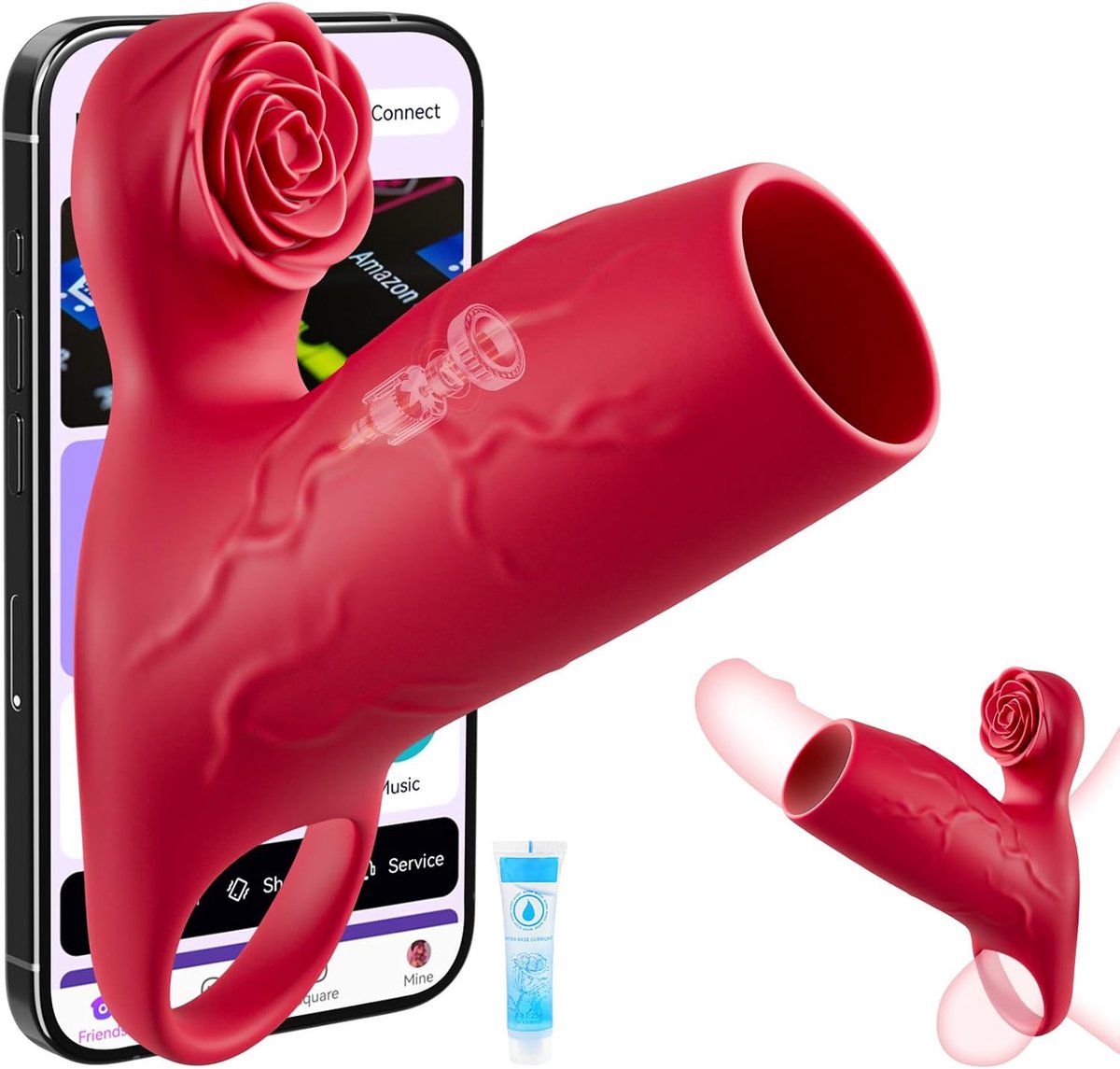 Penisring seksspeeltjes voor mannen - Halfbedekte penishuls seksspeeltjes voor koppels met 10 vibratiestanden Rekbare penishuls voor volwassenen met penisringen Mannelijke vibrators