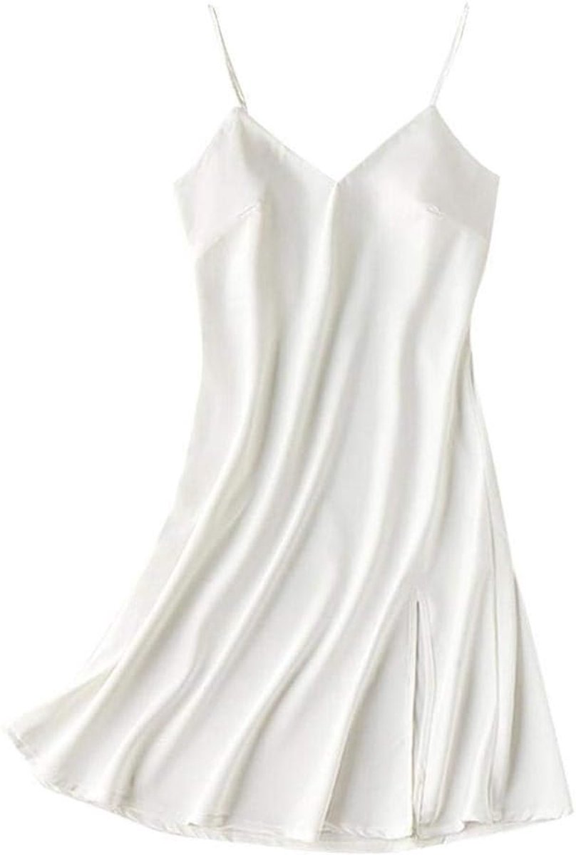 Lingerie voor Kanten Kimono Nachthemd Ondergoed Sexy Lingerie Nachtkleding Kant met String Nachtkleding JurkNachthemd Dames Jurk Satijnen Jurk Glad Sheer Slaapjurk Kanten Badjas Homewear-White_XL
