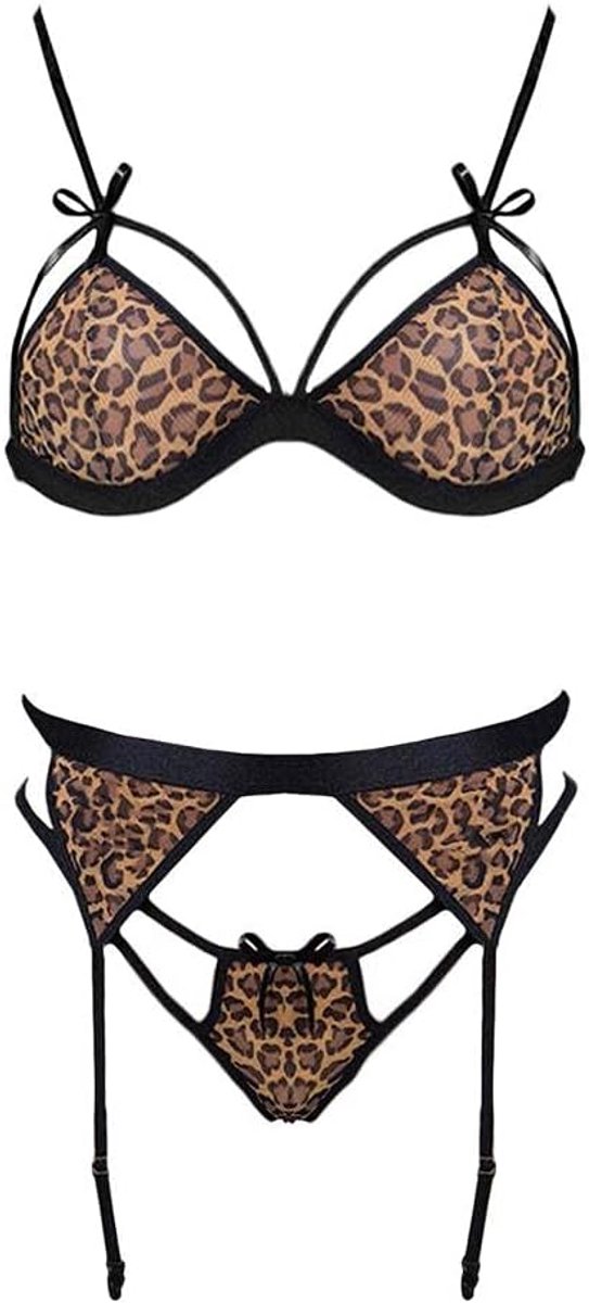 Sexy Lingerie Kousenband voor Dames Ondergoed Beha en String Ondergoed-A_S