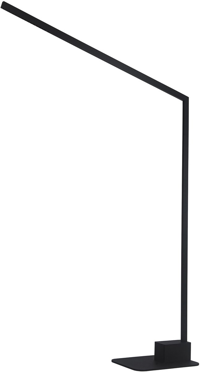 Baton LED vloerlamp met leeslamp, 20W, 3000K, dimbaar, mat zwart aluminium, 1960 mm hoog
