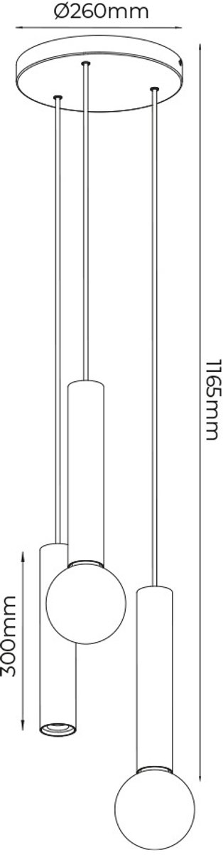 Taboo hanglamp, 3 lichtpunten (1x GU10 + 2x E27, excl.), aluminium, zwart/geborsteld staal, Ø260 mm, IP20, dimbaar