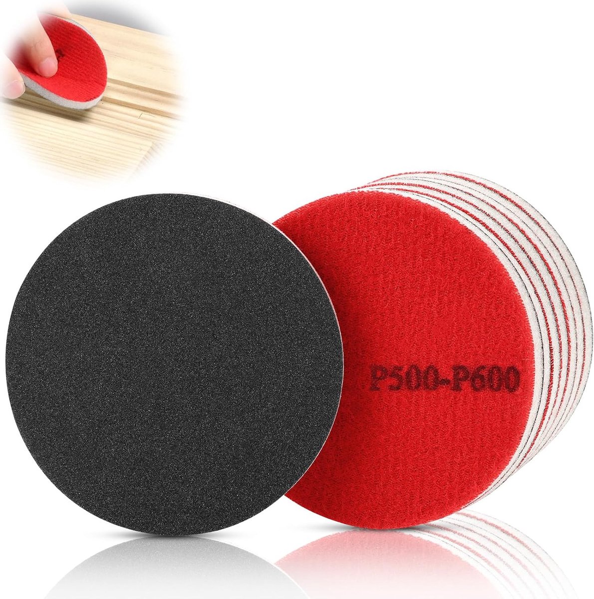 8pcs Sanding Sponge 600 Grits Foam Sanding Pads Wet and Dry Blocks Washable and Reusable Sandpaper Round for Model - ShopVlot