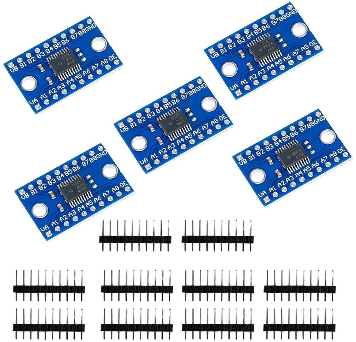 Logische niveau converter 8-kanaals - Bi-directioneel - Geschikt voor Raspberry Pi en Arduino - 5-pack - ShopVlot