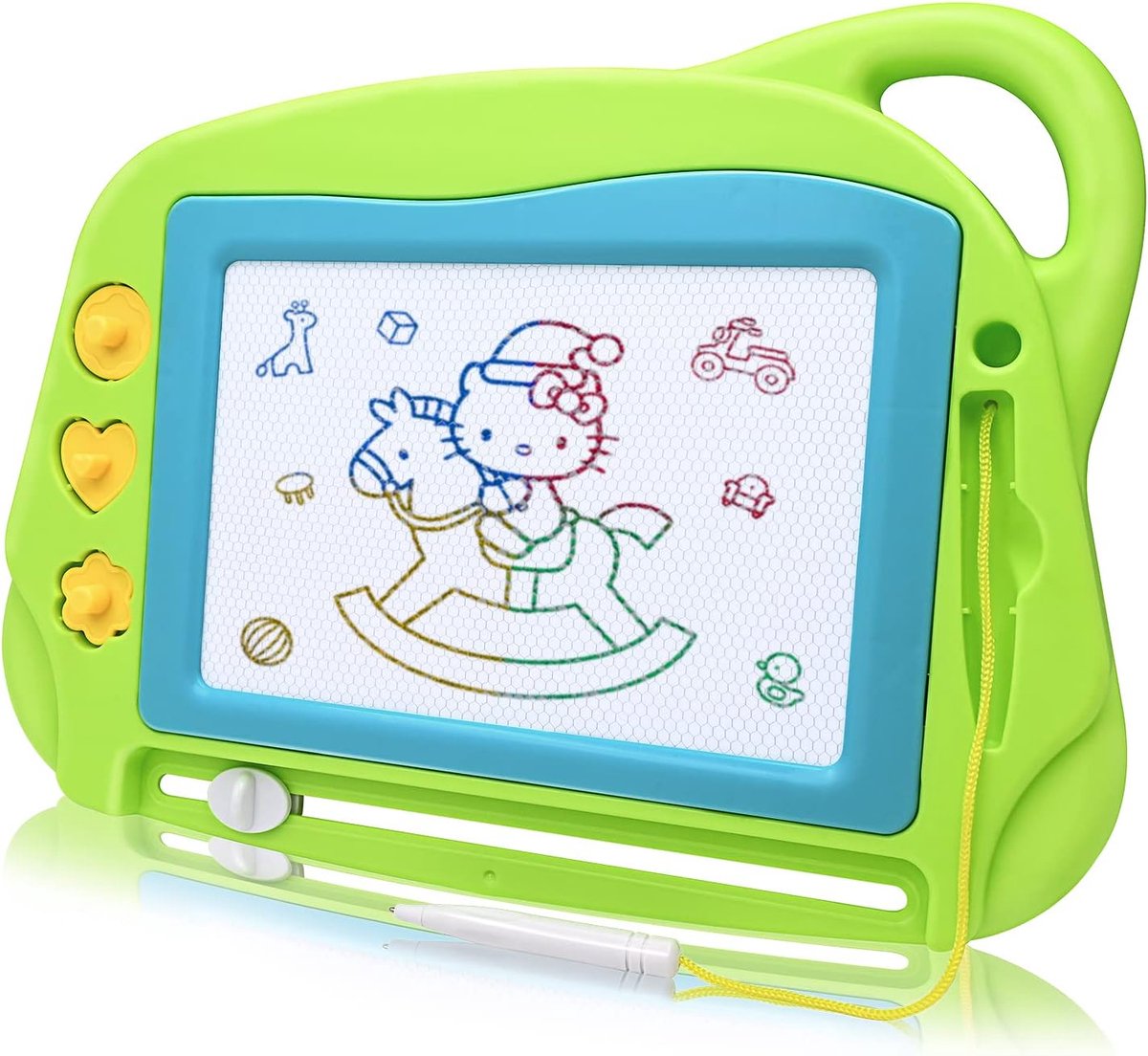SnelShoppen - Magnetisch Tekentablet voor Kinderen Reisformaat, Kleurrijke Schrijftablet Mini Uithaalbare Etchingschrijfblok Educatief Speelgoed voor