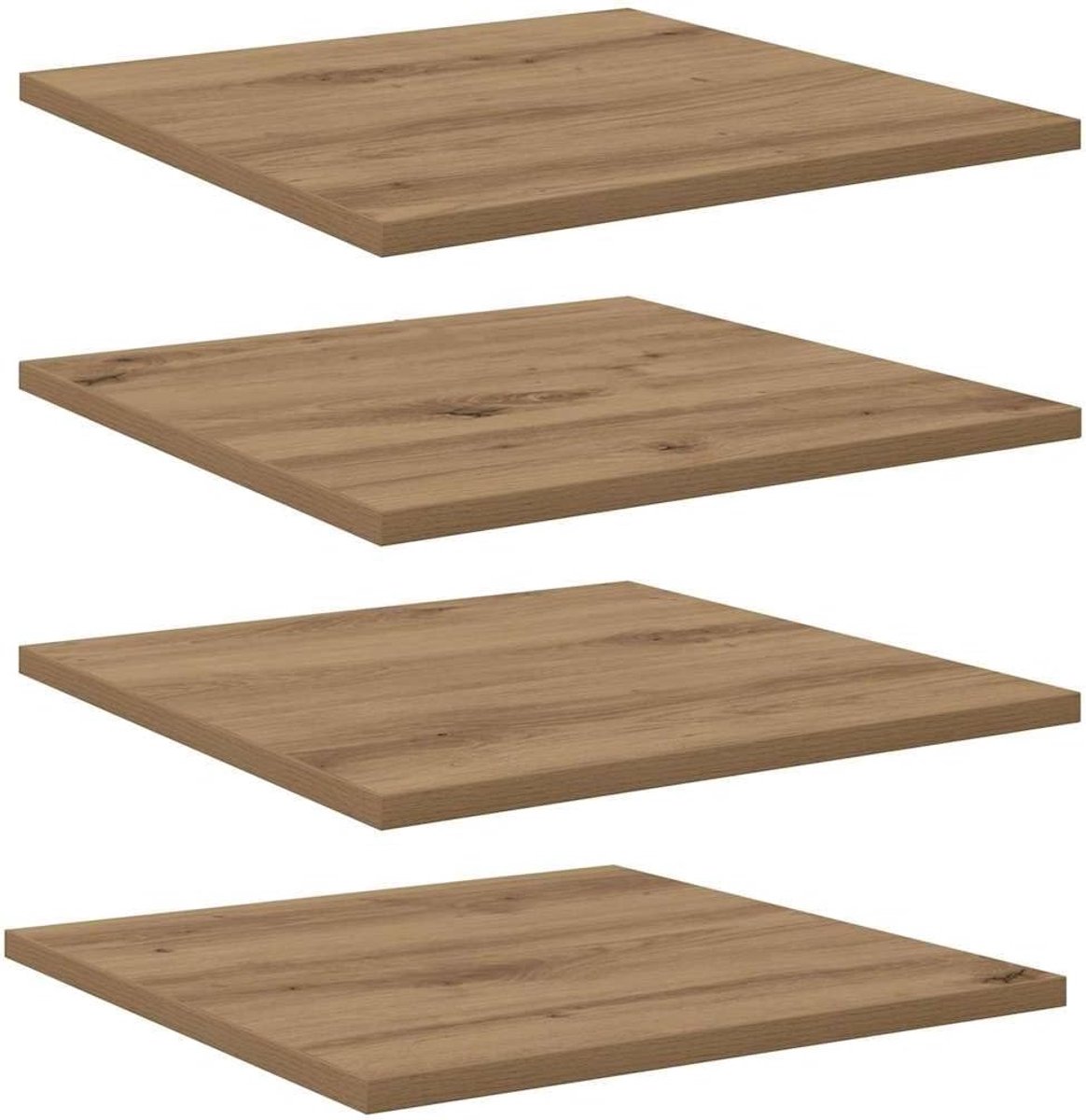 Boekenkast, plank, 4 stuks, bruin, 40 x 40 x 1,5 cm, houtmateriaal, rechthoekige plank voor boeken en decoratie, eenvoudige montage met schroevendraaier, veelzijdig voor woonkamer