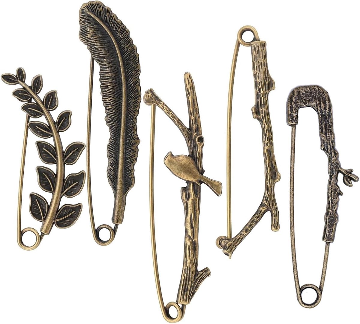 Reversspeldjes, 5 stuks antieke bronzen broches, vintage legering broches, jurk broches voor vrouwen, accessoires voor vrouwen en mannen, voor kleding, canvas, dekens, Comme Indiqué Sur