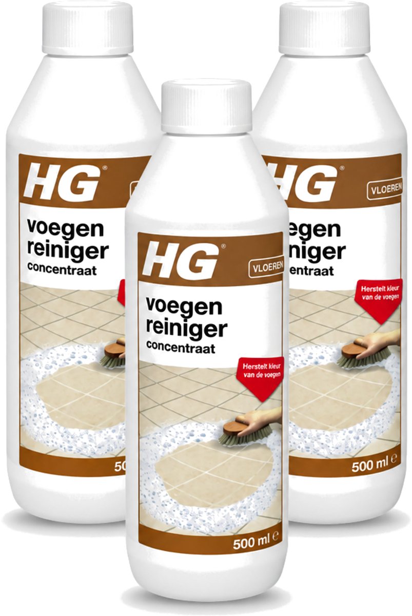 3 x HG - Vloeren - Voegenreiniger - Concentraat - Herstelt Kleur - 500 ml - Voordeelverpakking - 3 stuks
