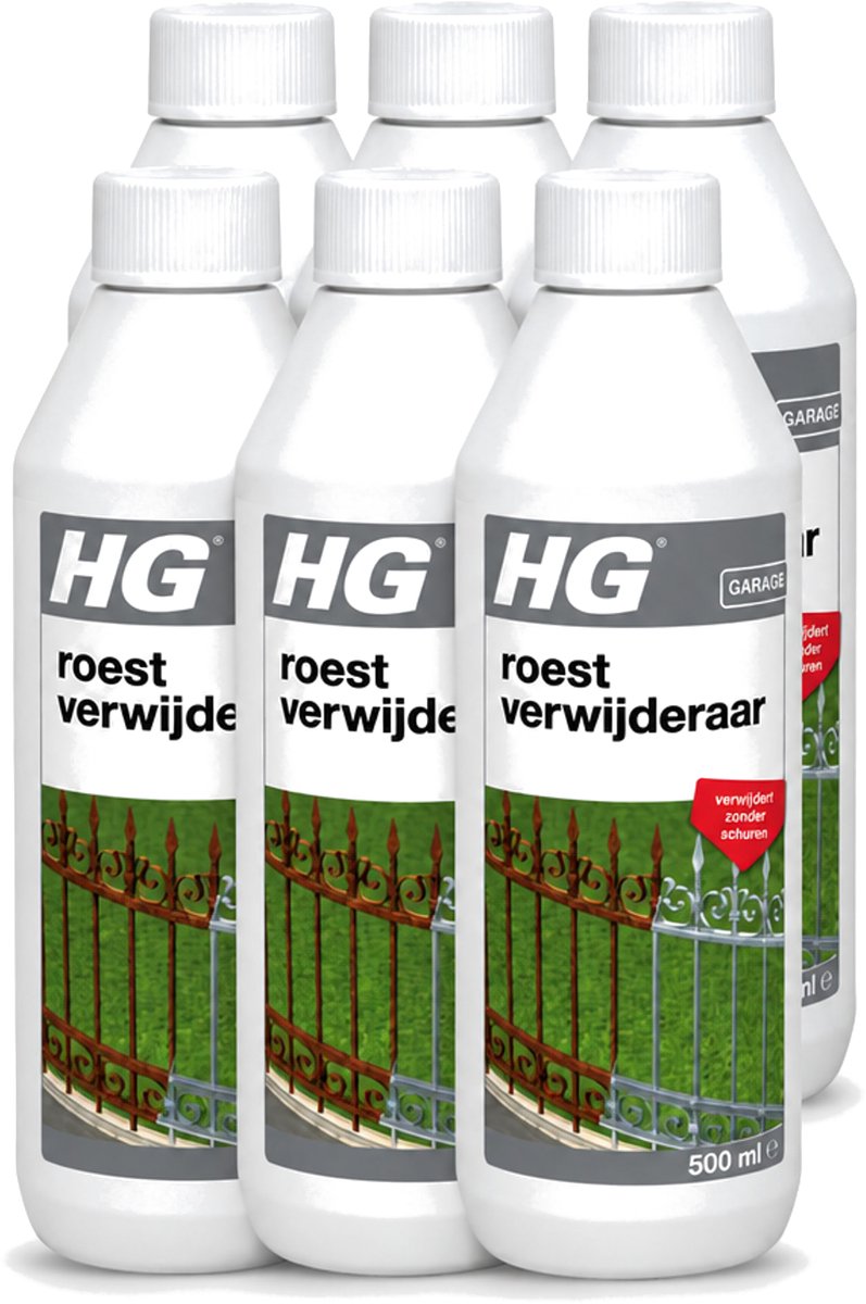 6 x HG - Roestverwijderaar - Verwijdert Zonder Schuren - Snel & Effectief - 500 ml - Voordeelverpakking - 6 stuks