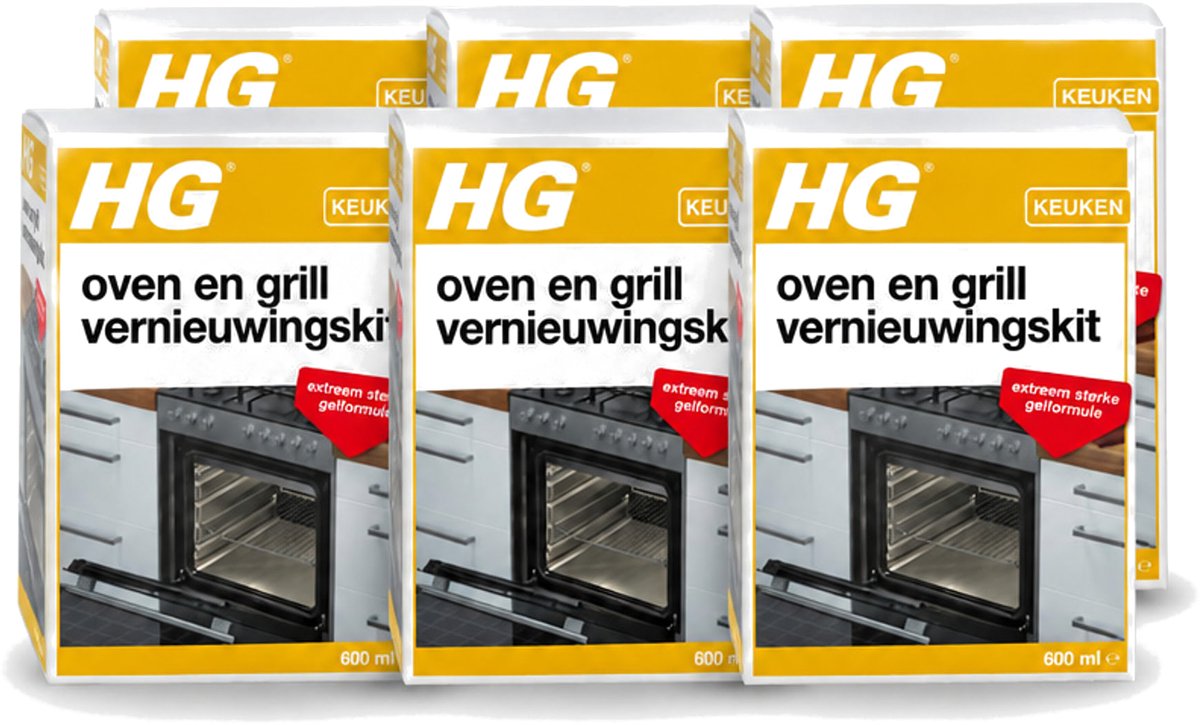 6 x HG - Oven & Grill Vernieuwingskit - Sterke Gelformule - 600 ml - Voordeelverpakking - 6 stuks