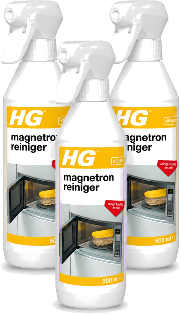 3 x HG - Magnetronreiniger - Reinigt Krachtig & Snel - 500 ml - Bulkverpakking - 3 stuks