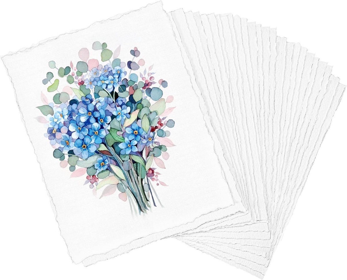 30 stuks formaat A5, handgemaakt papier, aquarelpapier 300 g katoen