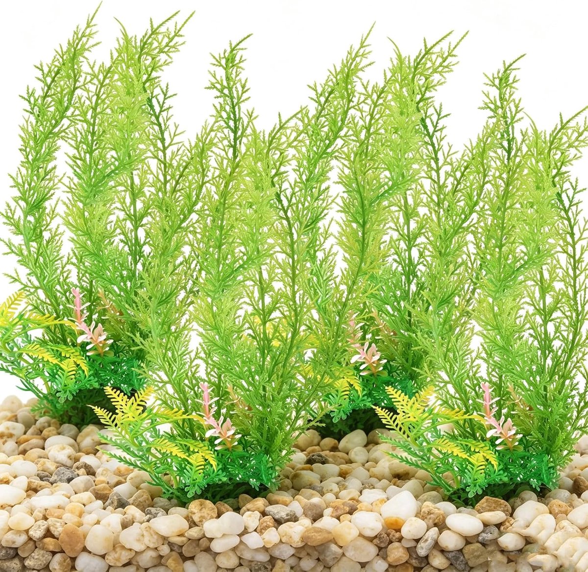 4 stuks grote aquariumplanten, kunstaquariumplanten, 4 stuks 32 cm lange decoratieve aquaria, groene aquariumplanten, kunststof aquariumplanten voor aquaria