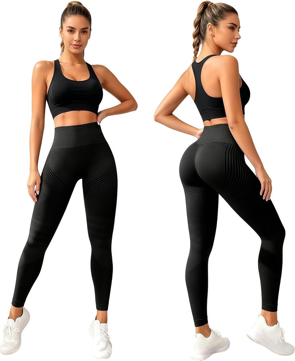 Sportlegging voor dames, onzichtbare scrunch butt sportlegging, hoog