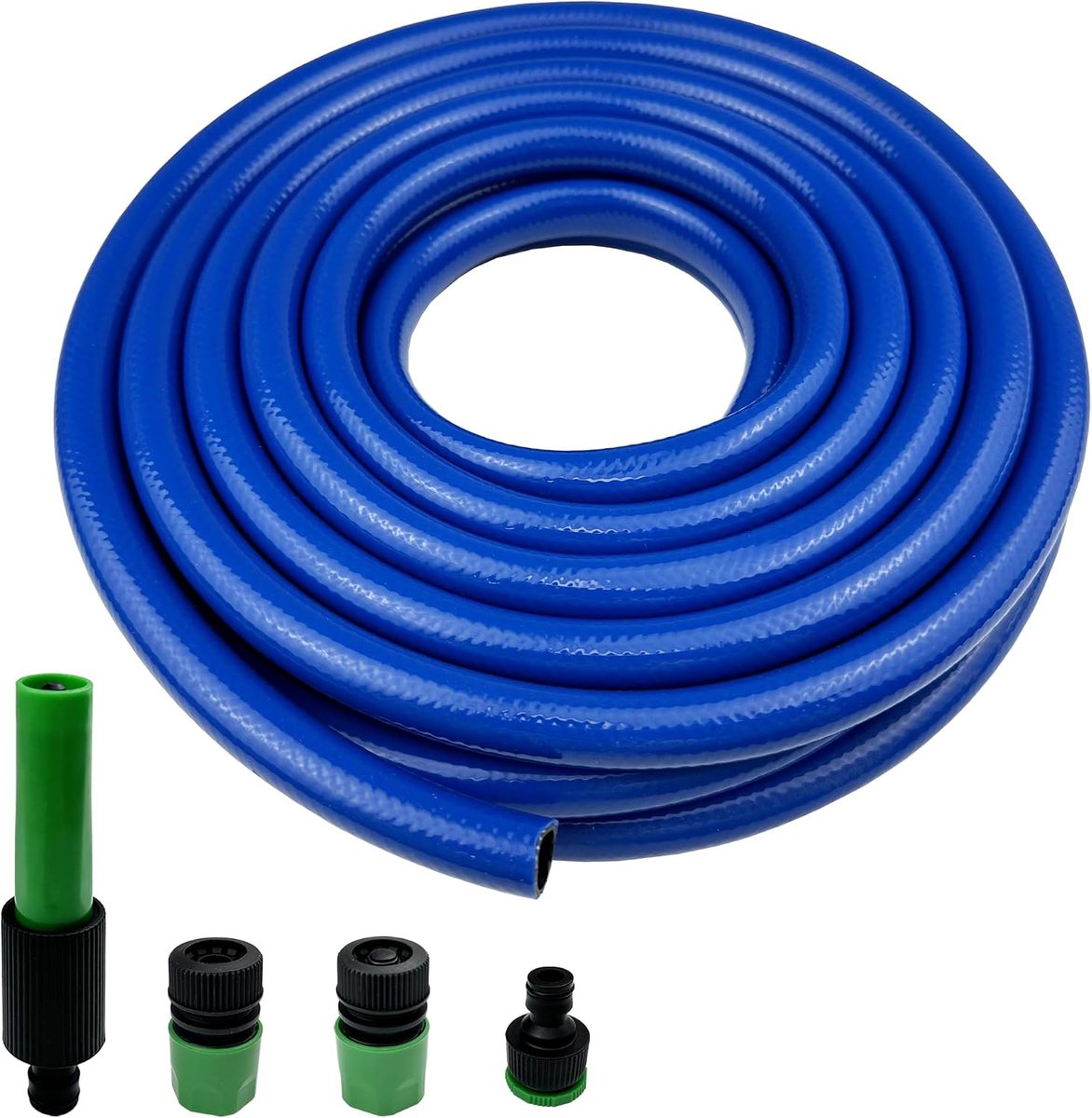 Korte PVC‑tuinslang met kunststof snelkoppeling