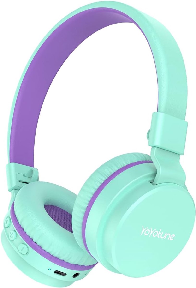 SnelShoppen - Bluetooth Hoofdtelefoon voor Kinderen, Draadloze Over-Ear Koptelefoon, Lichtgewicht, Veilig Volume 85/94dB, 40U Speeltijd, Snelladen, Bl