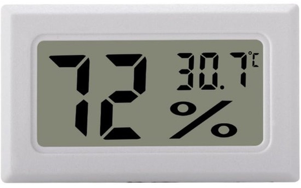 Digitale mini-lcd-hygrometer en thermometer - Wit voor binnen
