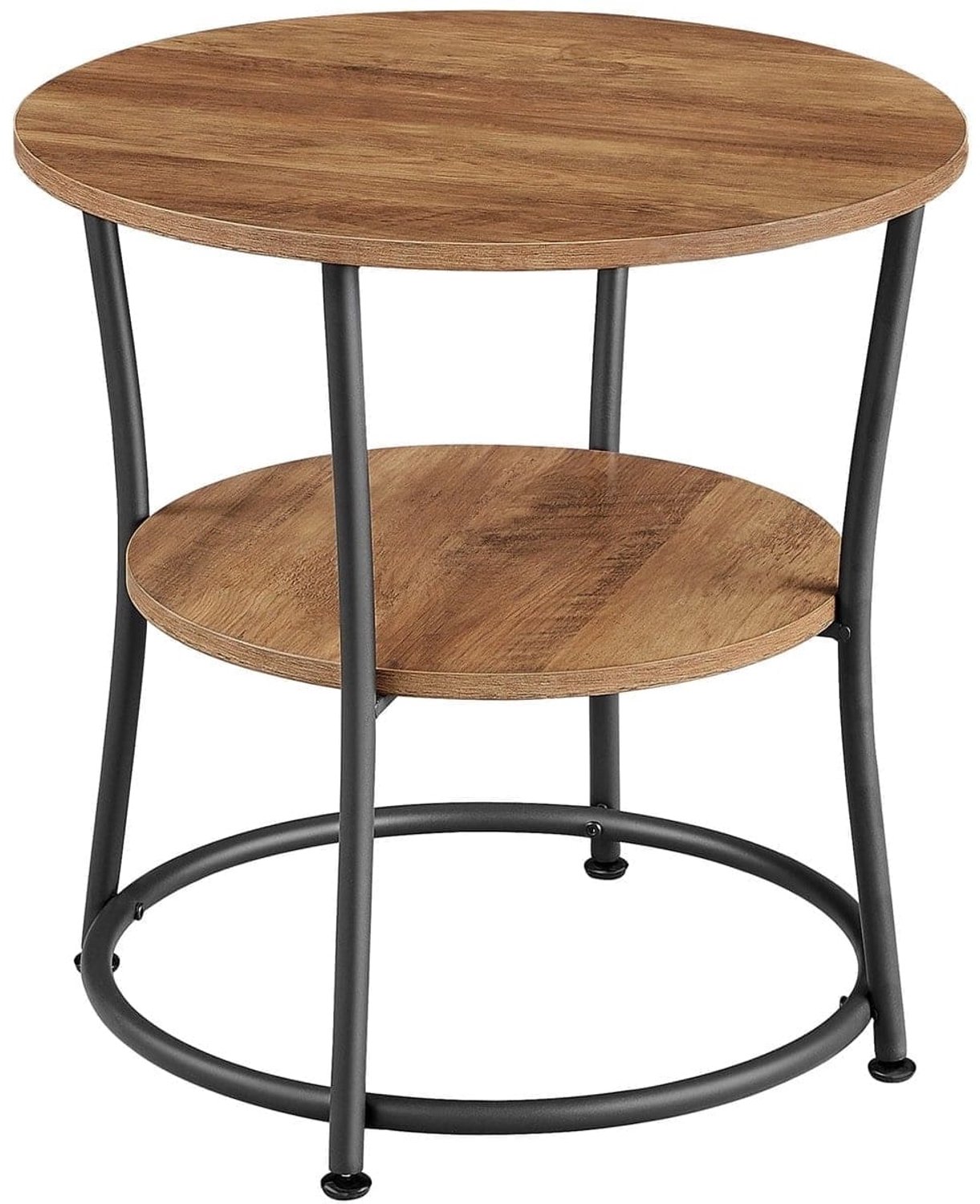 Klarven Bijzettafel Bruin-Zwart - Bijzettafel - 2 Legplanken - Draagvermogen tot 30 kg - Woonkamer, Slaapkamer en Hal Bruin/zwart