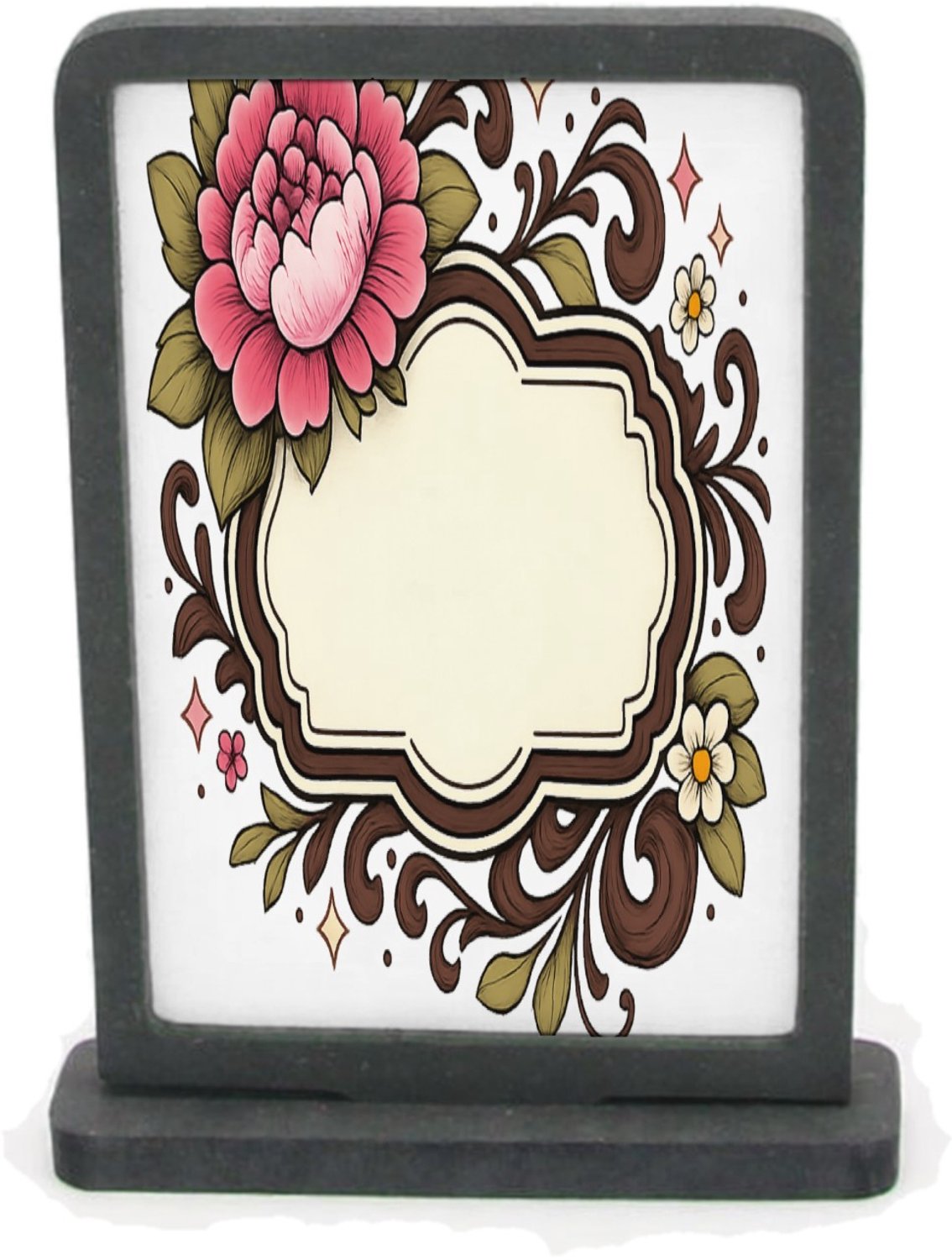 Mr Cadeautjes Houten fotolijst rechthoek met MDF inleg - design Een warme, persoonlijke complimentkaart in een botanisch kad | cadeau Wit