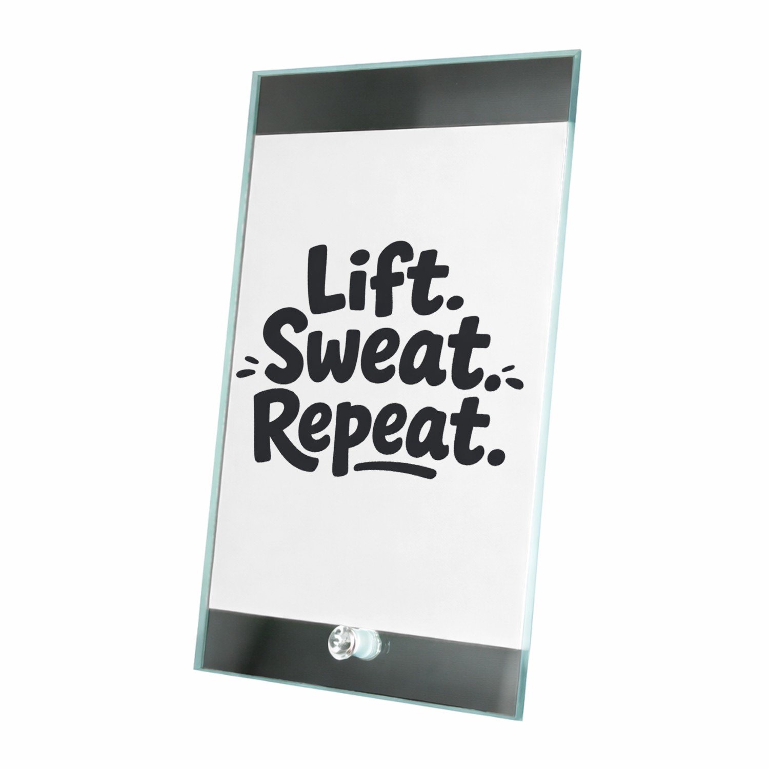Mr Cadeautjes Glasframe 15 x 23 - design Minimalistische cadeautekst met een sportieve twist | cadeau Wit