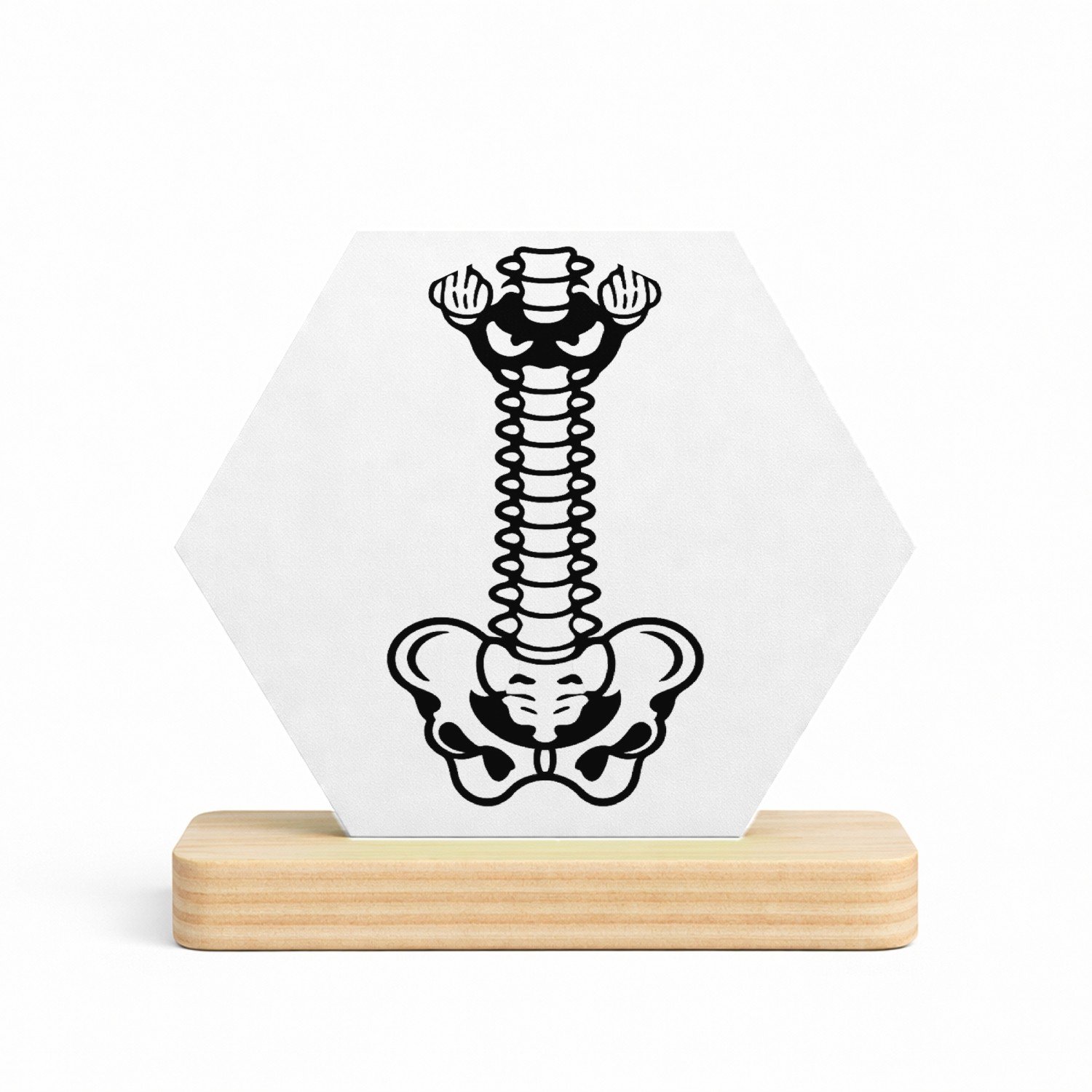 Mr Cadeautjes MDF fotolijst/inleg hexagon 14 x 13 - design Humoristische lichaamsgrap met een andere verticale anatomis | cadeau Wit